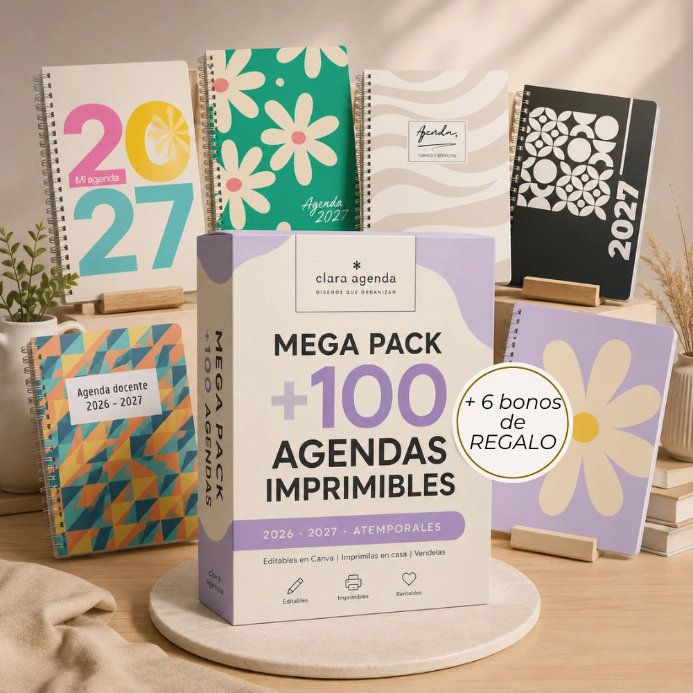 Mega Pack +100 Agendas Imprimibles + 6 Regalos